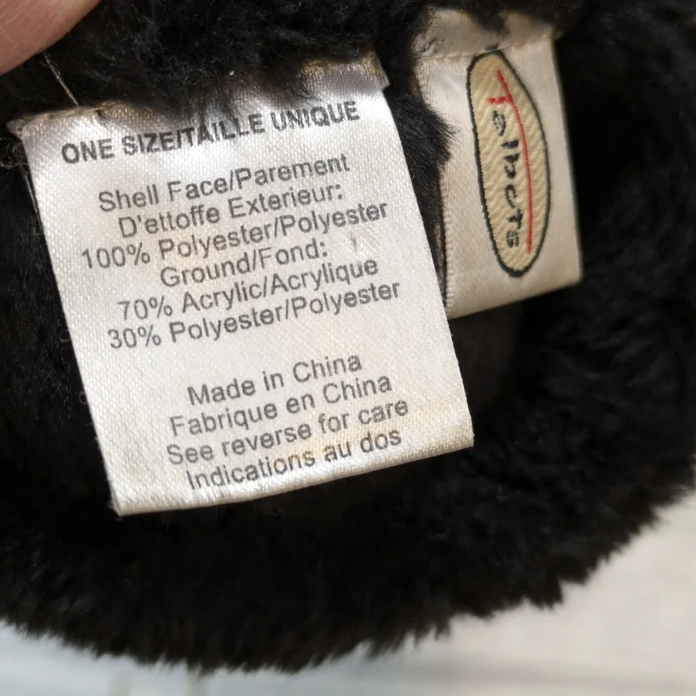 Vintage Talbots Women's Faux‎ Suede Fur Winter Mttens Black Washable Warm 1 Size